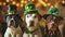 Cute Dogs with Leprechaun Hats, St. Patrick\\\'s Day