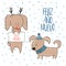 Cute dogs winter holidays greeting card