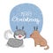 Cute dogs winter holidays greeting card