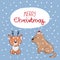 Cute dogs winter holidays greeting card