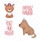 Cute dogs winter holidays greeting card