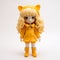 Cute Doll In Yellow Raincoat And Cat Ears - Madison Vinyl Toy