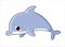 Cute dolphin isolated on a white background. Vector illustration with sea anima
