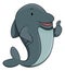 Cute Dolphin Thumbs Up Cartoon Color Illustration