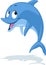 Cute dolphin vector illustration - flat design