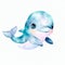 Cute dolphin watercolor