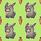 Cute donkey and carrot. Vector seamless pattern.