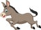 Cute donkey cartoon running