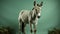 Cute donkey looking at camera in a grassy meadow generated by AI