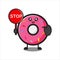 cute donut mascot with stop sign
