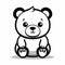 Cute Doodle Bear: Monochrome Black Cartoon Svg With Simple Character Design