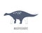 Cute Doodle blue isolated dinosaur Wuerhosaurus