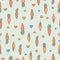 Cute doodle carrot and hearts neutral vector seamless pattern