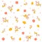 Cute Doodle Fall Autumn Ditsy Red Berry Branch Dry Leaf Dead Leaf Leaves Confetti Sprinkle Cartoon Color Orange Yellow Red