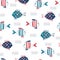 Cute doodle fish seamless pattern.