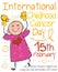 Cute Doodle Girl Drawing for International Childhood Cancer Day, Vector Illustration