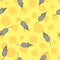 Cute doodle mouse and cheese seamless pattern.