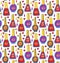 Cute doodle nail polish seamless vector pattern