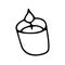 Cute doodle outline candle in glass. Home decor