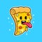 Cute doodle pizza with funny poses