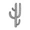 Cute doodle of saguaro cactus from Mexico or Wild West desert with hand drawn outline. Vector simple cacti flower with