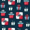 Cute doodles Christmas elements. Vector hand drawn illustration. Christmas presents pattern. Design for printed, fabric