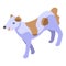 Cute dotted dog icon isometric vector. Spa bath