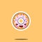 Cute doughnut cartoon character happy smile kawaii face food.