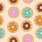 Cute doughnut seamless pattern in colorful style
