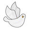 Cute dove flying icon