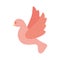 Cute dove flying icon