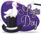 Cute Dove over Top Hat to Commemorate Magic Day, Vector Illustration