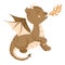 Cute dragon in cartoon style. A fire-breathing fairy-tale monster