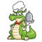 Cute dragon chef