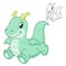 Cute Dragon Inflatable Ride On Bouncer with Line Art Drawing