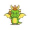 Cute dragon king cartoon vector illustration.