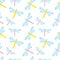 Cute dragonfly seamless pattern. Spring insects repetitive textures. Summer endless background, paper, wallpaper. Vector