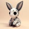 Cute And Dreamy Rabbit 3d Model With Bold Patterns And Soft Color Blending