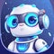 Cute & Dreamy Robot Icon in Space