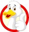 Cute duck cartoon giving thumb up