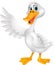 Cute duck cartoon waving