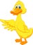 Cute duck cartoon waving