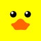 Cute duck face minimalist flat illustration