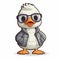 Cute Duck Sticker: Raw And Edgy Goose With Glasses And Plaid Jacket