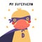 Cute duck superhero