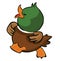 Cute Duck Walking Happily Color Illustration Design