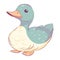 Cute duckling quacking on white background vector