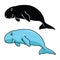 Cute Dugong cartoon animal vector