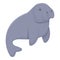 Cute dugong icon cartoon vector. Sea manatee