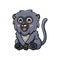 Cute dusky leaf monkey cartoon sitting